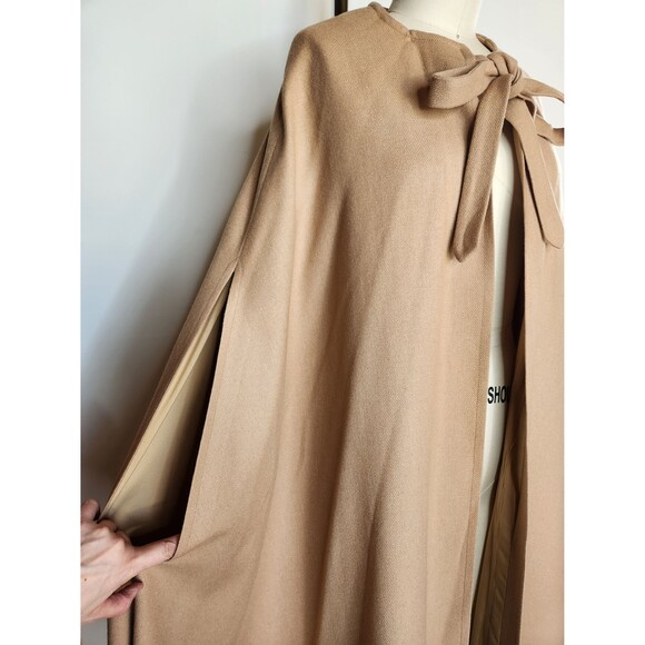 Vintage Wool Cape Cloak Poncho Arm Opening Wool Capelet Boho Woodland Free size - Picture 2 of 10